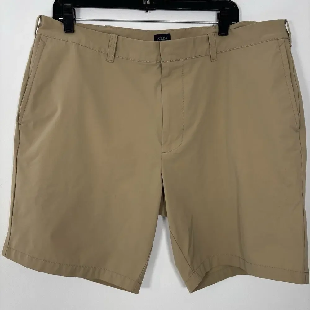 J‎ Crew Tech Shorts Men 38 Khaki Chino Lightweight Stretch 9